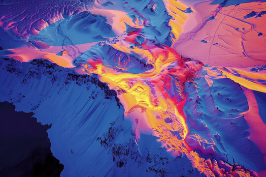 Stunning aerial visuals of thermal imaging drones, detailed close-up shots