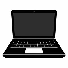 Laptop Black Silhouette Vector Art