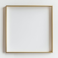 Obraz premium Golden Frame on Wall: A minimalist composition of a sleek gold frame against a neutral backdrop. This simple yet elegant design offers a blank canvas for artistic expression.