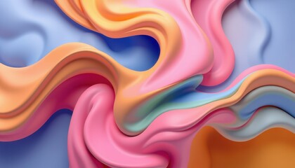 Fototapeta premium Abstract Pastel Swirls of Color Fluid Design