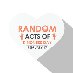 Random Acts of Kindness on February 17th banner  background design template. Hands with love icon design Template Illustration. Eps 10.