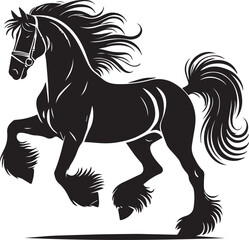 Black and white horse silhouette