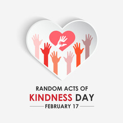 Random Acts of Kindness on February 17th banner  background design template. Hands with love icon design Template Illustration. Eps 10.
