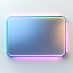 Fototapeta premium Neon Glow Frame: A sleek, rectangular frame with a brushed metal finish is illuminated by a vibrant, multicolored neon light, creating a modern and stylish design element.