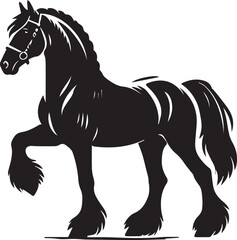 Black and white horse silhouette