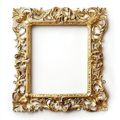Exquisite Gilded Frame: A close-up of an ornate, gold-leafed frame showcases intricate details, adding a touch of opulence and refinement. A perfect backdrop for artistic masterpieces.