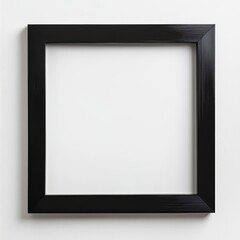 Obraz premium Black Square Frame Mockup: A sleek, black square frame sits against a simple backdrop, providing a clean and modern template for showcasing artwork, photography, or design concepts.