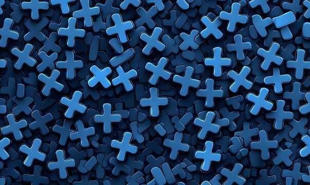 Blue Mathematical Symbols in Abstract Pattern for Design Projects
