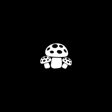 recommend clip art: Mushroom icon isolated on dark background
