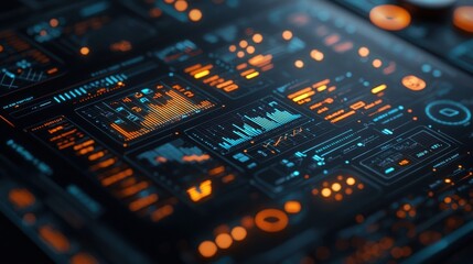Obraz premium Futuristic data graphs for enhanced business intelligence insights