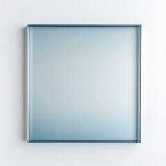 A minimalist image showcases a frosted glass tray with a subtle gradient, resting on a surface. The square shape and simple design emphasize clean lines and modern aesthetics. 