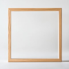 Simple Wooden Frame: A clean, minimalist square frame crafted from light-colored wood, ideal for showcasing artwork, photos, or as a design element.