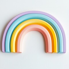 Obraz premium Pastel Rainbow: A colorful, vibrant pastel rainbow arch with five arches that are slightly offset to create a playful and whimsical effect.