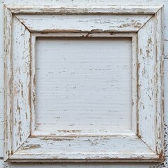 Rustic Elegance: An antique wooden frame with peeling paint, showcasing texture and character.
