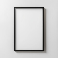 Blank Canvas: A modern, rectangular picture frame hangs on a wall. Its clean lines and minimalistic design creating a sense of anticipation for the artwork it will hold.