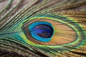 Obraz premium peacock feather close up