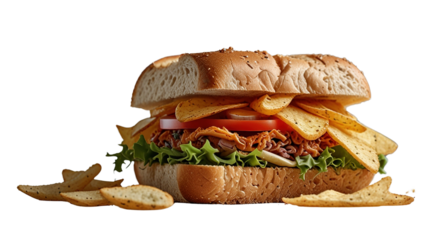 Homemade Sandwich with Chips - Comfort Food Close-Up