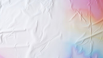 Obraz premium White creased glued poster showing a colorful gradient background