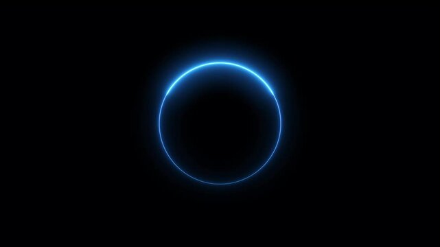 Glowing neon frame circle loading icon animation background video. Neon circle background