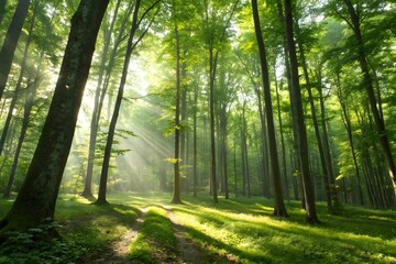 Obraz premium footpath in the forest