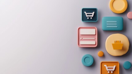 Shopping Interface with Glowing Buttons