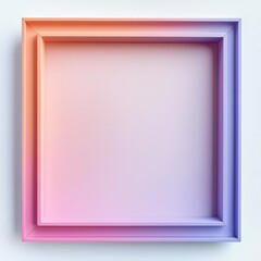 Fototapeta premium Gradient Square Frame: An abstract, square frame in a soft gradient of pink, purple, and orange, creating a modern and minimalist design.