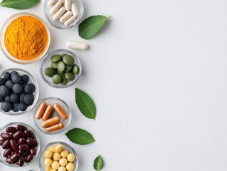 Assorted Wellness Supplements Flat Lay Arrangement