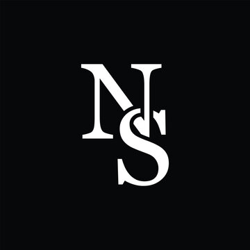 NS letter logo concept isolated on white background. SN Logo