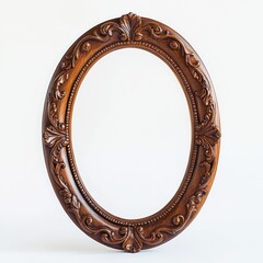 Obraz premium Ornate Oval Frame: An elegant oval picture frame with intricate, carved wooden details. Perfect for adding a touch of vintage charm to any interior design. 