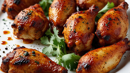 Spicy Baked Chicken for Festive Break Fast - Isolated