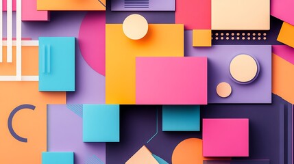 Abstract colorful geometric shapes background.