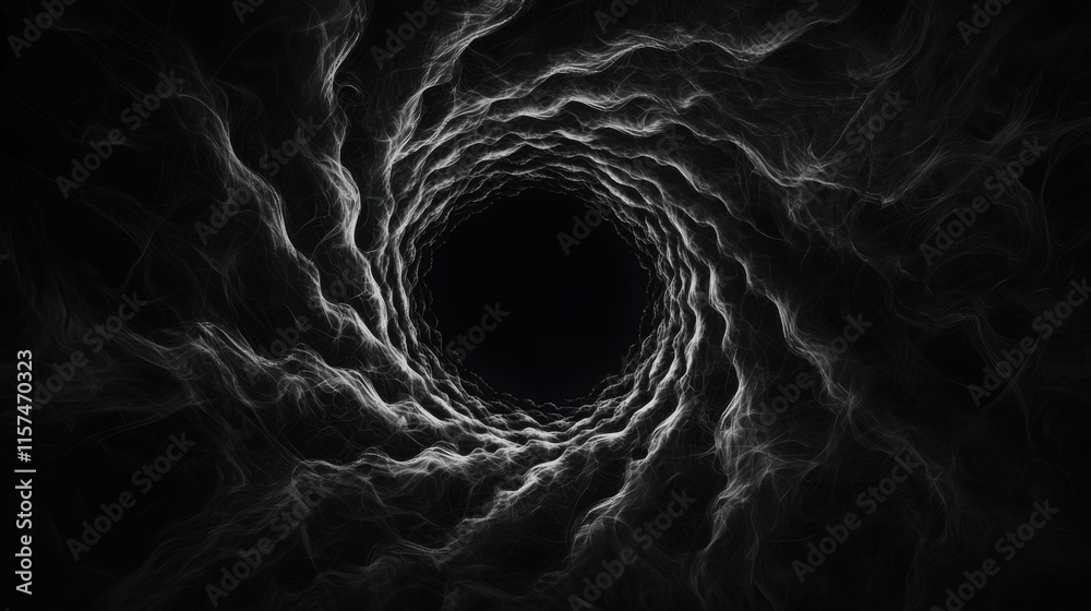 Leinwandbilder a swirling vortex in shades of black and gray, creating a mesmerizing effect that draws the viewer i