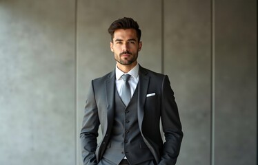 Stylish young man in suit and tie