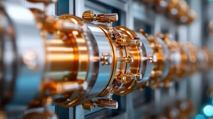 Obraz premium Detailed view of the entanglementbased quantum communication module, allowing secure quantum networking