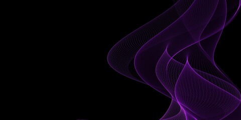 Abstract purple wave background with glowing line