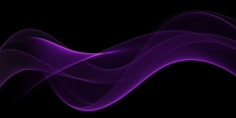Abstract purple wave background with glowing line