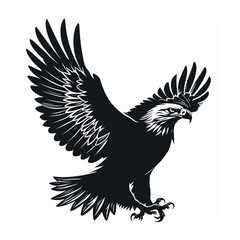 Bald eagle silhouette vector illustrations