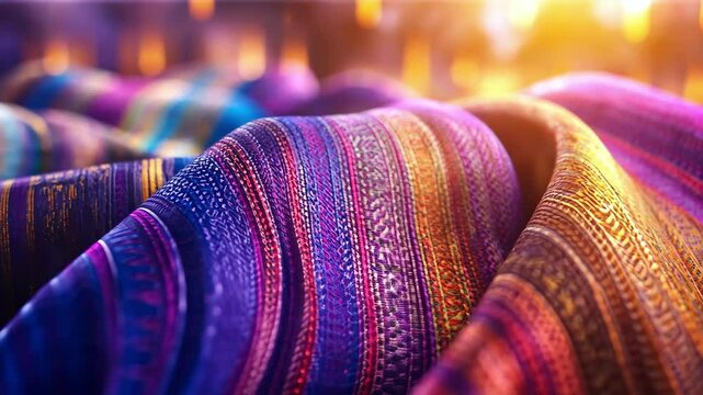 Vibrant traditional mexican huipil embroidery close-up showcasing detailed patterns and craftsmanship