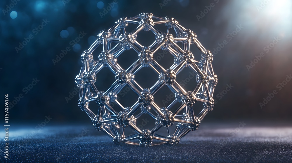 Poster exploring geometric structures in 3d visualization digital realm abstract art futuristic perspective