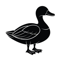  silhouette of a Cute duck, Duck Vector Design