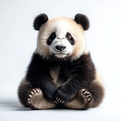 Naklejka premium a panda displayed on a white background.