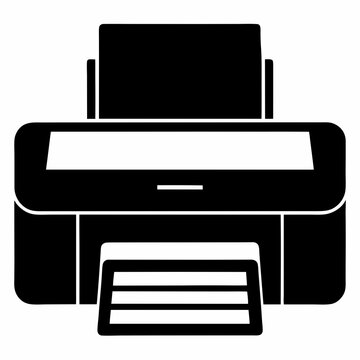 recommend clip art: Printer Black Silhouette Vector Design