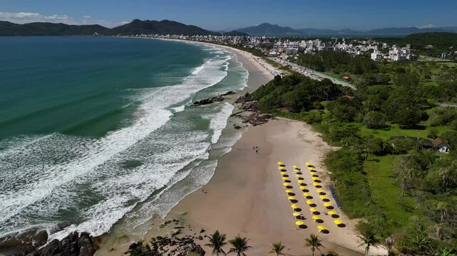 Aerial view of Mariscal Beach - Bombinhas, Santa Catarina, Brazil