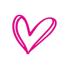 Heart clip art design on plain white transparent isolated background for card, shirt, hoodie, sweatshirt, apparel, tag, mug, icon, poster or badge