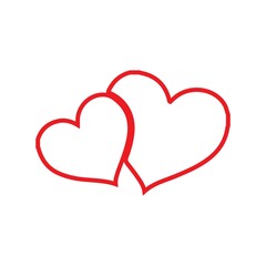 Heart clip art design on plain white transparent isolated background for card, shirt, hoodie, sweatshirt, apparel, tag, mug, icon, poster or badge