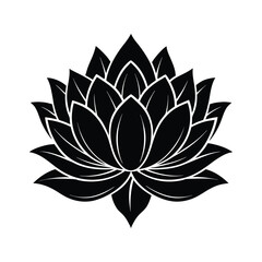 Beautiful lotus flower silhouette and Black color flower Vector illustration Design
