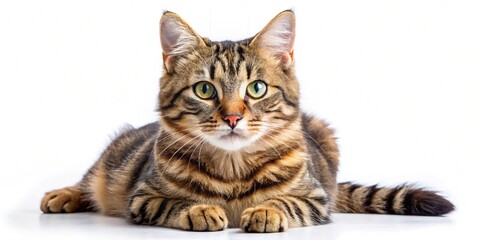 Elegant pretty cat isolated on white background.