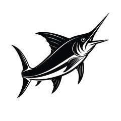 amazing Black and white fish silhouette illustration Design