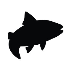amazing Black and white fish silhouette illustration Design