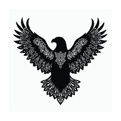 Bald eagle silhouette vector illustrations